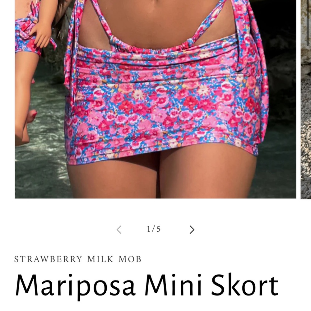Strawberry Milk Mob Floral Mariposa Mini Skort